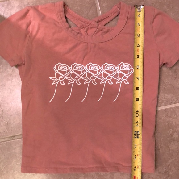 3/$25 - Trillium crop tshirt with roses - Picture 5 of 5